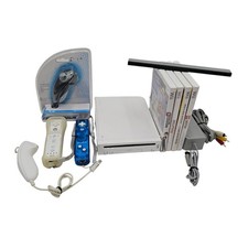 Nintendo Wii Console Bundle White RVL-001 w/ Controllers Nunchucks Cords Games