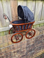 Vintage Wicker Baby Doll Pram Carriage Buggy Antique Stroller