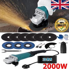 5" Angle Grinder 125mm 2000W 12000rpm Electric Grinding Sander UK Corded Power