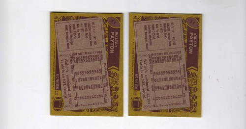 1986 Topps #11 ... Walter Payton 2 Card Lot ... Bears - Picture 2 of 2