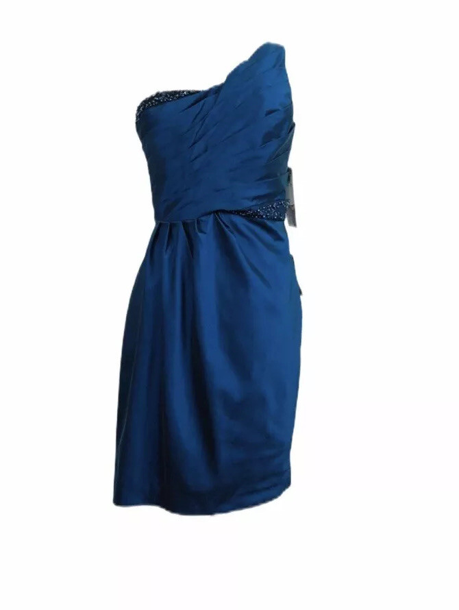 Adrianna Papell for E! Live From the Red Carpet One Shoulder Blue Gown size  8