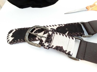 Vintage Saks Fifth Avenue Cowhide Leather Belt | eBay