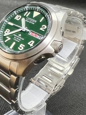 時計 CITIZENPMD56-2951 PROMASTER Citizen Promaster Land PMD56-2951 Eco-Drive Green Dial Titanium