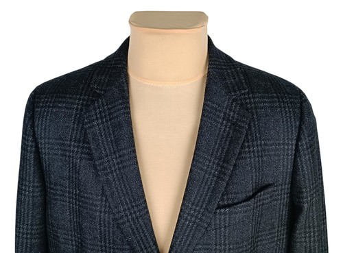 Paul Smith Mens Gray Check Wool Blend Jacket Coat Size M - Picture 7 of 14