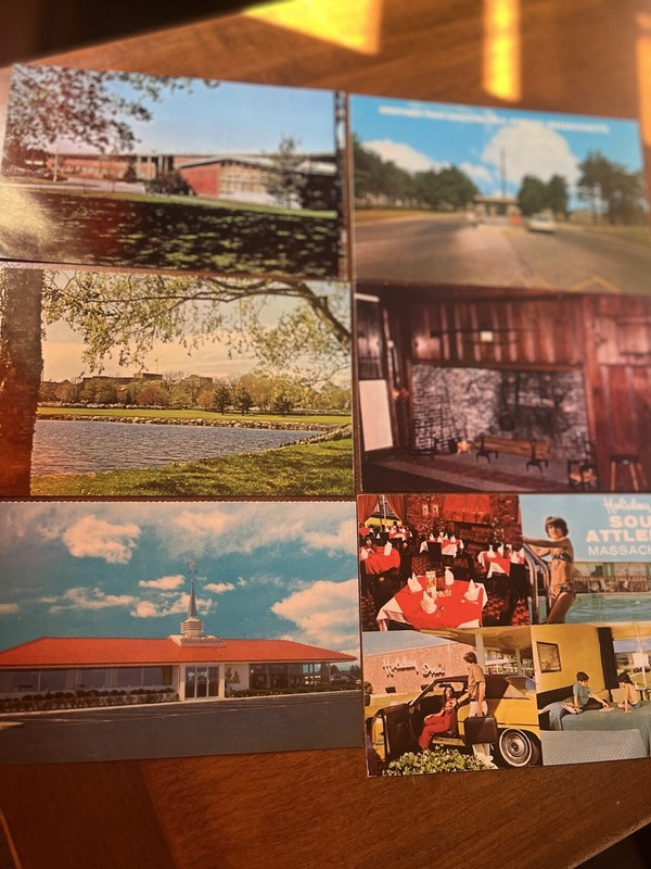 6 Vtg Bedford Boston MA Photo Postcards Hanscom Revere House HoJo Holiday In 60s