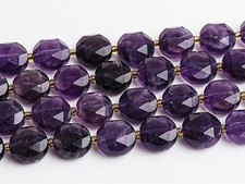 Natural Purple Amethyst Beads Grade AA Faceted Flat Round 8MM 10MM Loose Beads