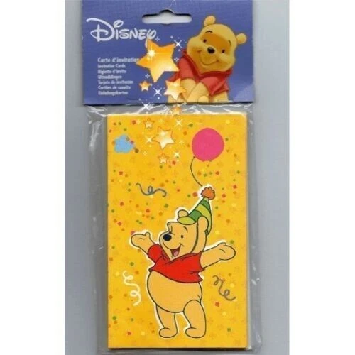 6 cartes invitation Winnie l'ourson Disney anniversaire - Photo 1/1