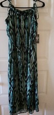 Vince Camuto Rainforest Texture Dress,Black/Green, NWT,  Medium