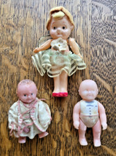 Vintage Bisque Celluloid Kewpie Dolls 3 Pieces Japan
