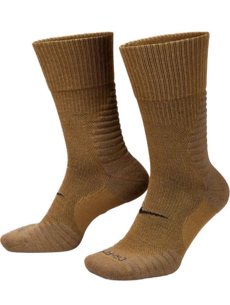 Nike Outdoor Cushioned Crew Wool Socks Hiking Camping Running DQ6450-300 LG  8-12