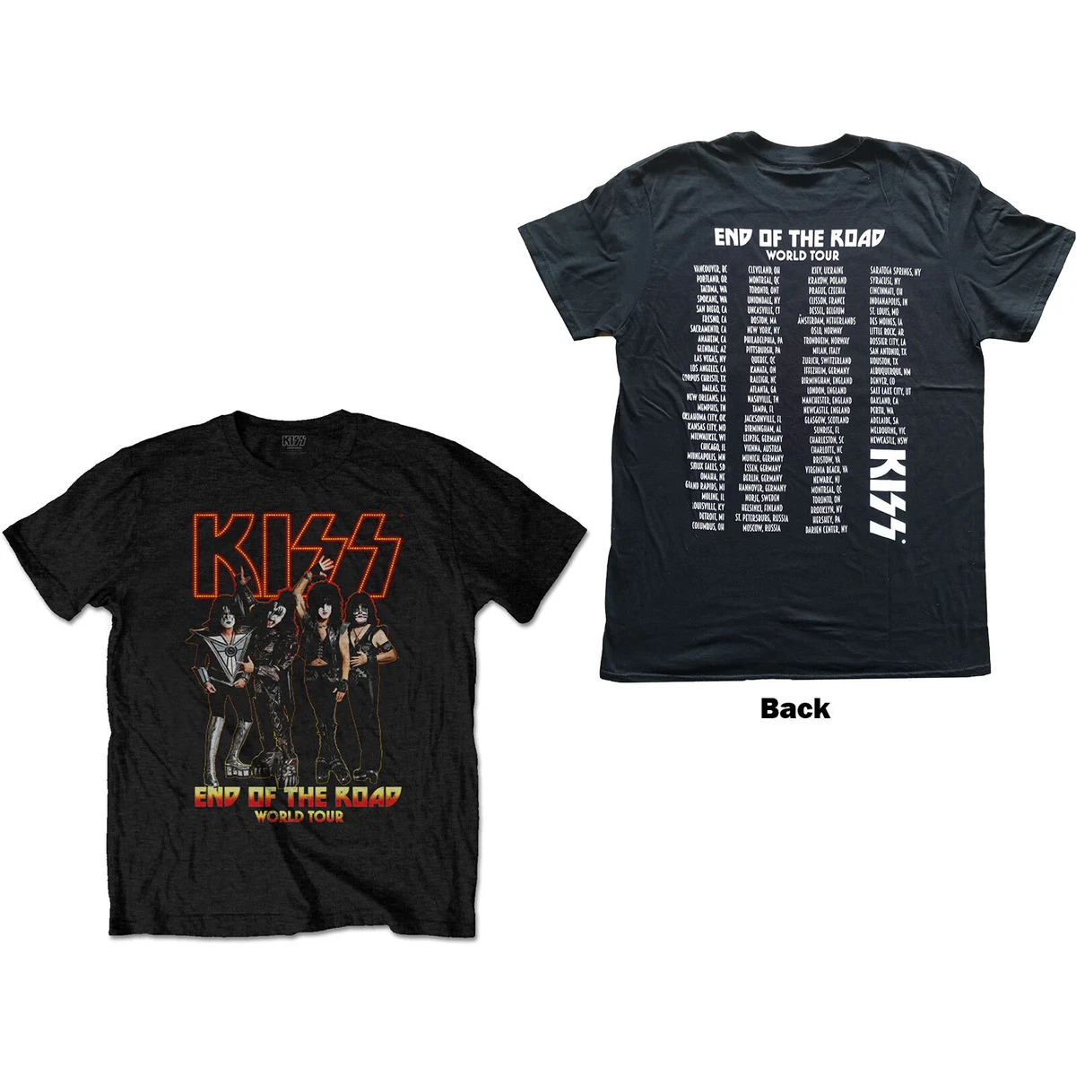 KISS Unisex T Shirt End Of The Road Tour Back Print eBay