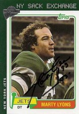Marty Lyons autographed Football Card Jets 2005 Topps All Time Fan Favorites #65