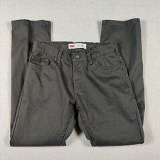Boy's Levi's 511 Slim Jeans sz 14 Charcoal Gray Stretch Denim w/ Elastic Waist