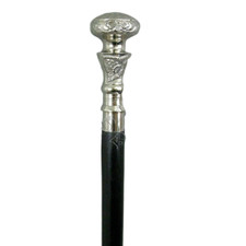Vintage Nautical Chrome Brass Head Handle Wooden Walking Stick handmade Cane