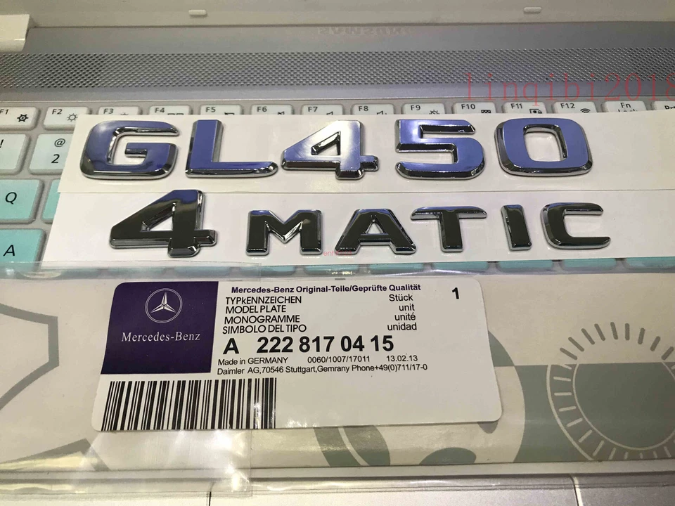 GL450 2018 4 MATIC ALTA CALIDAD EMBLEMA MALETERO TRASERO CALCOMANÍA INSIGNIA PARA Mercedes Benz Foto 3 de 4