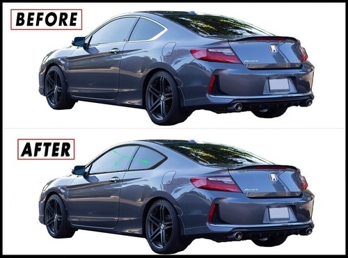 Matte Black Chrome Delete Vinyl Kit For 2013-2017 Honda Accord Coupe Window Trim