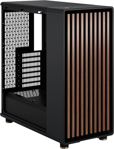 North Charcoal Black ATX Mid Tower PC Case with Walnut Front and Mesh Sides - Afbeelding 15 van 24