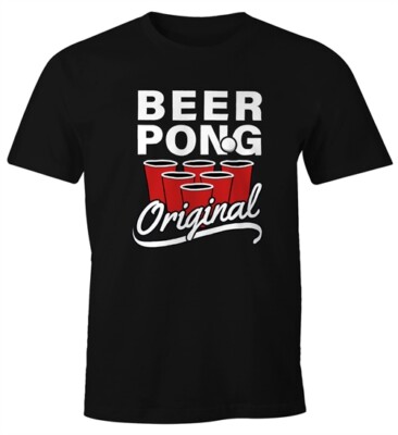 Herren T-Shirt Beer Pong Original Bier Fun-Shirt Moonworks 