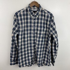 SONOMA Shirt Mens XL Black  Yellow Plaid Long Sleeve Button Down Classic