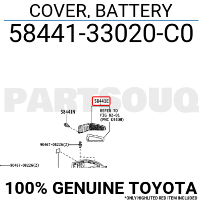 5844133020C0 Genuine Toyota COVER, BATTERY 58441-33020-C0 | eBay