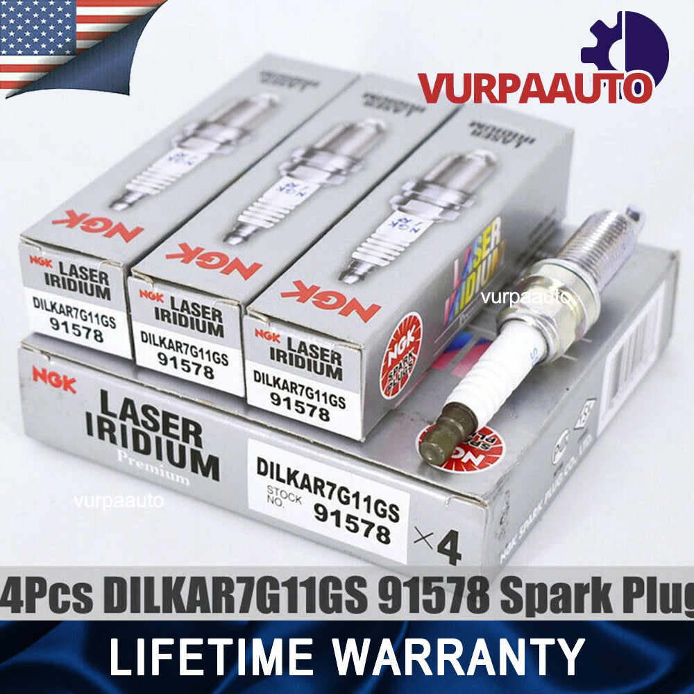 4PCS NGK DILKAR7G11GS Laser Iridium Spark Plugs for HONDA ACCORD CRV CIVIC 91578