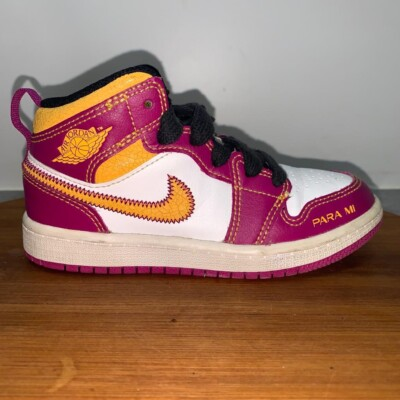 #ad Nike Air Jordan 1 Mid PS Dia de Muertos DC0499 100 White Cactus Flower Gold 11C $46.44