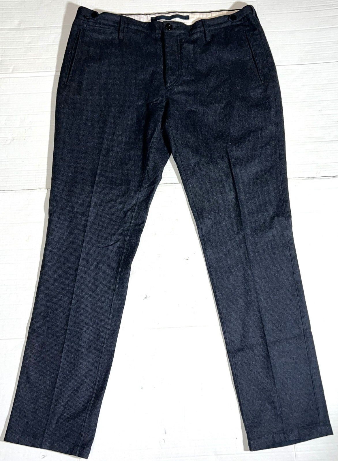 Burberry Brit Navy Blue Wool Blend Flat Front Dress Slacks Pants 38R 38 R