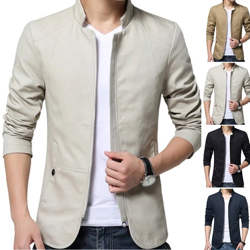 Blazer uomo casual cappotto giacca top slim fit business formale un bottone tuta cappotto - Foto 6 di 28