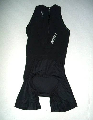 2XU Tri Triathlon Suit Women XS Black Racerback Back Zip Swim Run Bike Cycle