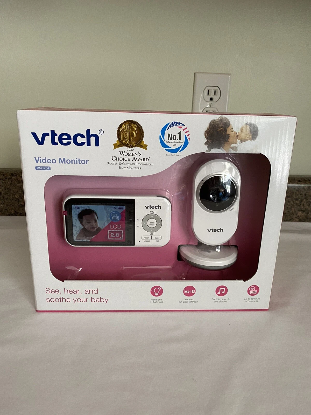 VTech VM3254 2.8 in Baby Monitor Color Screen Night Light Soothing Sounds