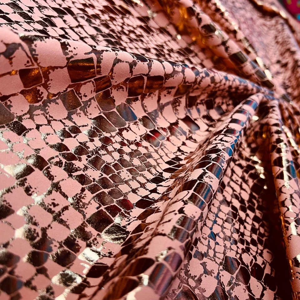 Animal Print Copper Snake I Spandex Fabric Stretch I 60 "wide by Yard I Swimwear - Image 3 of 4