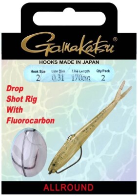 Gamakatsu gebundene Drop Shot Rig Worm EWG 170 cm Ready Rig Drop Shot Angeln