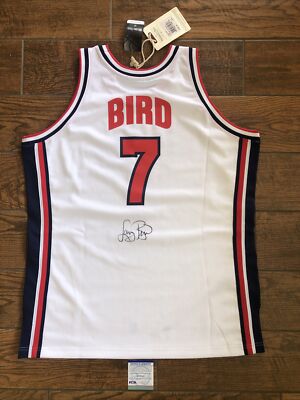 Larry Bird Celtics Signed Authentic Mitchell & Ness Dream Team USA