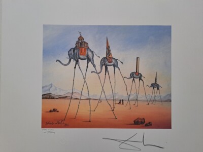 Salvador Dali Signed Lithograph - Elephants Giraffe | eBay