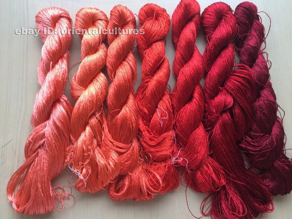 7bundle 100%real natural mulberry silk,hand-dyed su embroidery silk floss/thread - Image 2 of 4