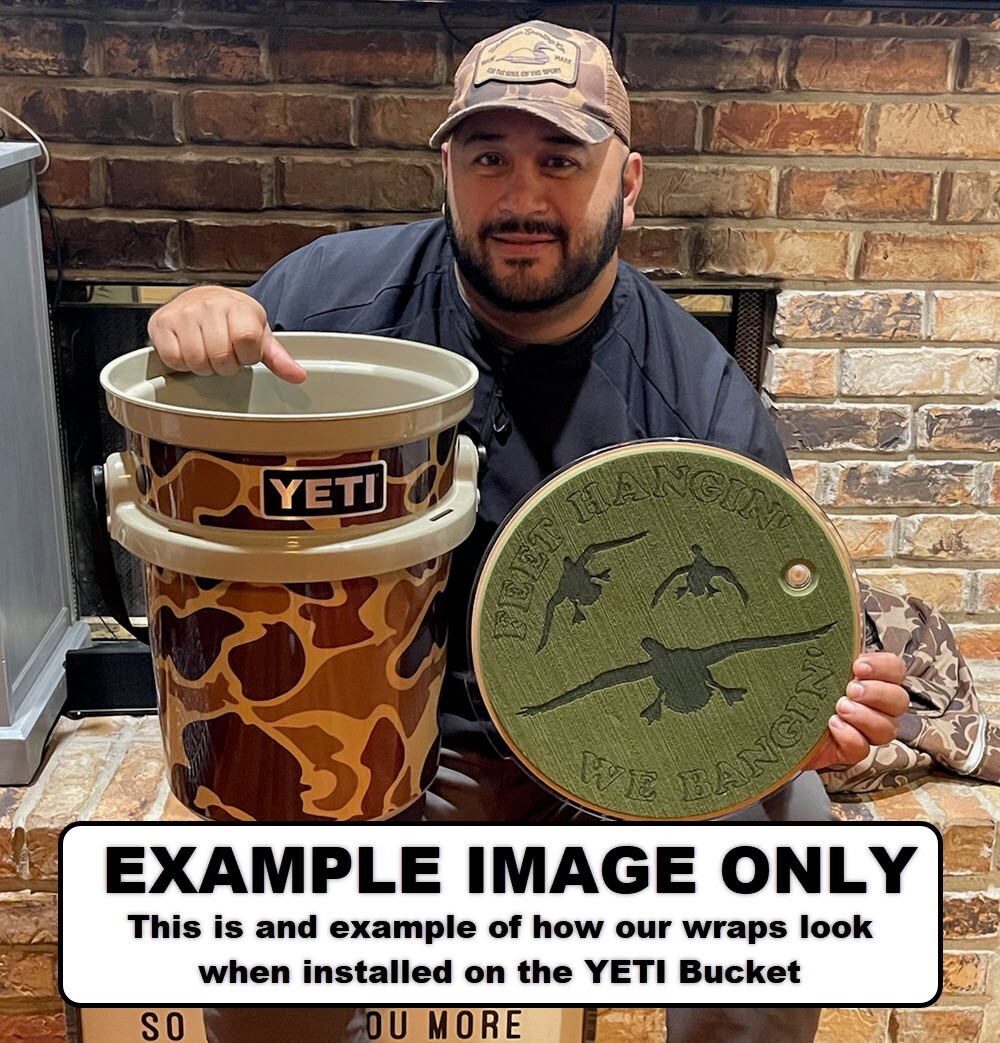 Vinyl Cooler Wrap fits YETI Loadout 5-Gal Bucket | Decal Skin - Old School Camo