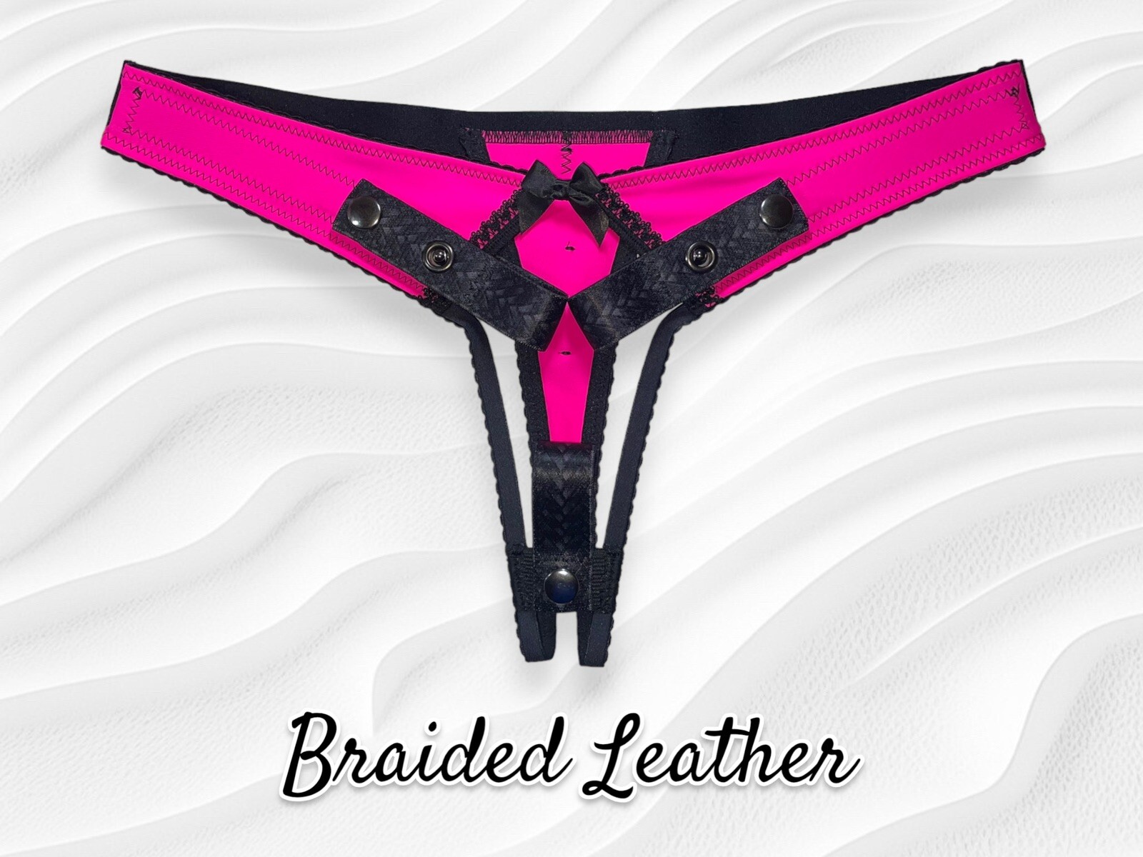 Sissy Training Pink Thong Panties, Anti-Falling Harness for Male Chastity Cage image 3