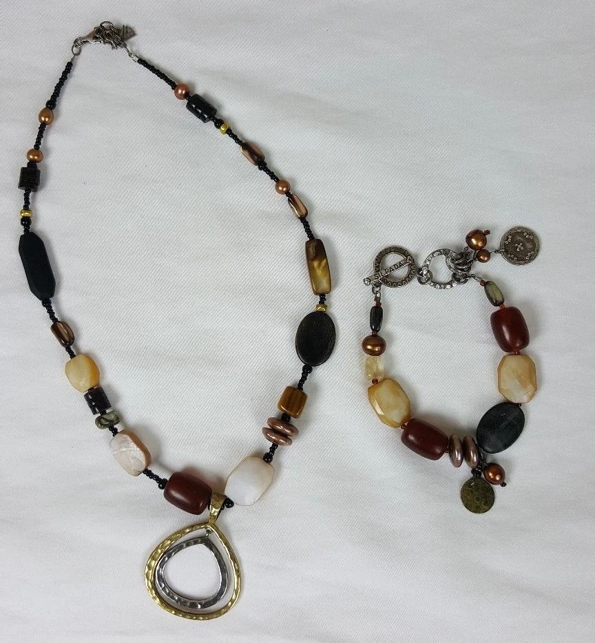 Juego Silpada, latón, perla, cuerno, collar concha N1787 y pulsera B1776 conjunto $193 Foto 4 de 4