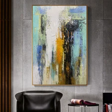 Hand Painted Canvas Oil Painting Abstract Modern Colour Wall Art Acrylic