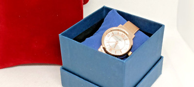 NATALIE ANDERSON Damen-Quarzuhr roségoldfarben, Mesh-Armband - sehr guter Zustand/funktioniert