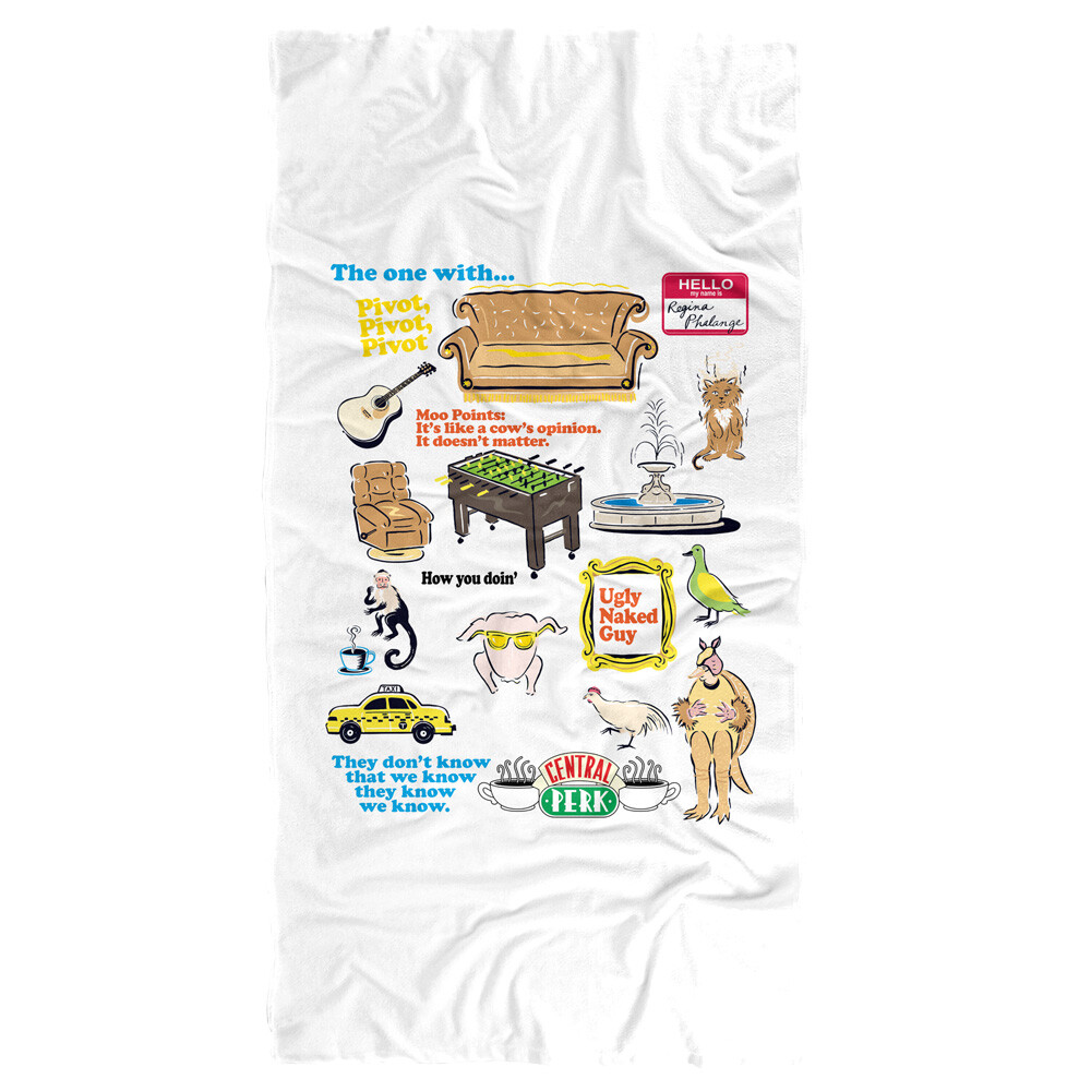Friends TV Show Licensed Beach Towel 30x60 Soft Absorbent Large