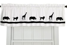 Jungle Giraffe Lion Rhino Africa Zoo Window Valance Curtain .Choice colors