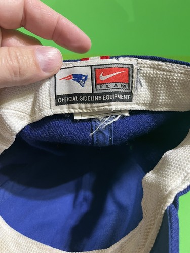 Vintage Nike New England Patriots Football Hat NFL Fitted Cap Blue Size S/M - Picture 9 of 11