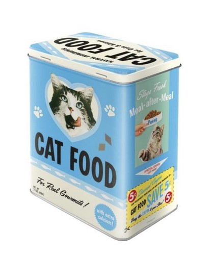 Retro CAT Tin. Cat Treat Or Food Storage. Retro Vintage Style. 3L Capacity