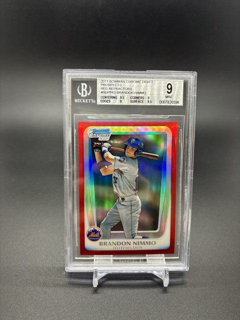 2011 Bowman Chrome Draft Brandon Nimmo 1st Red Refractor /5 Prospects Mets BGS 9