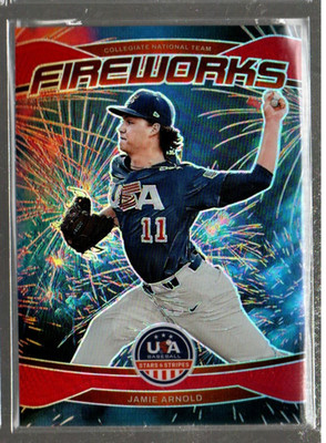 2026 USA Stars Stripes Prizm Fireworks Prizms Red #1 Jamie Arnold /199