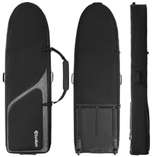 Sturdum Surfboard Travel Bag Wheeled Coffin, 7ft/8ft, 2-3 Board Heavy Duty Cover