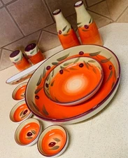 Vintage 11pc Pasta Set The Main Ingredients Tuscan Olives Design Italian Dinner