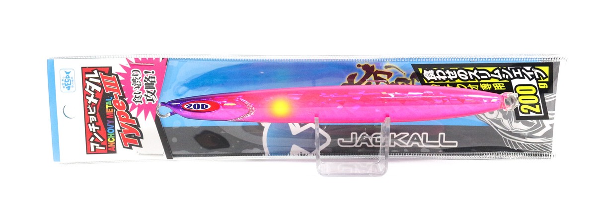 JACKALL Anchovy Metal Jig Lure Type 3 – 4.6 Oz (130g), Saber Pink, For Tachi-Uo & Saltwater Fishing