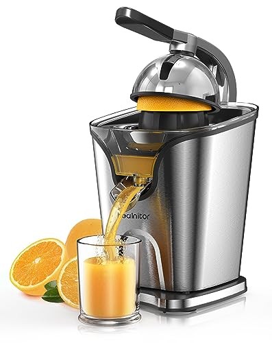 150W Electric Citrus Juicer Squeezer with 2 Cones Quiet Orange Stainless Steel
